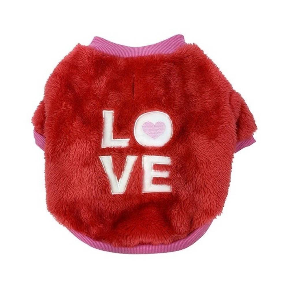 Pet Apparel Small "Love" Heart Sweater Red Soft & Cozy Valentine's
